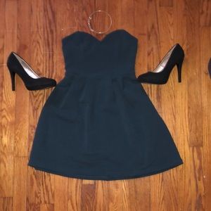 Green/blue strapless cocktail dress!